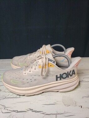Hoka One One 'Clifton 9' Athletic Shoes in Vanilla Astral Color - Women's 9.5 B